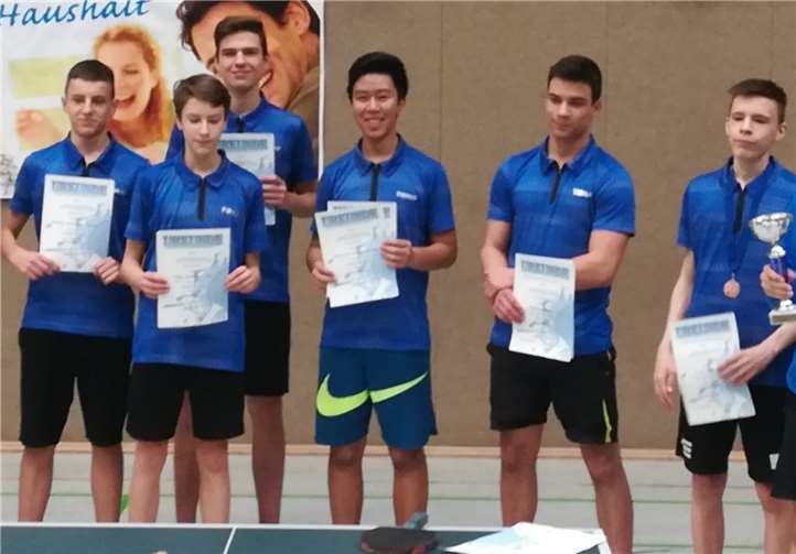 Lars Meisel (Platz 4), Georg Dähling (Platz 5), Tien-Son Nguyen (Platz 6), Noah Pusceddu (Platz 7), Maximilian Gerch (Platz 8) und Noel Wenslow (Platz 10).Fotos: privat