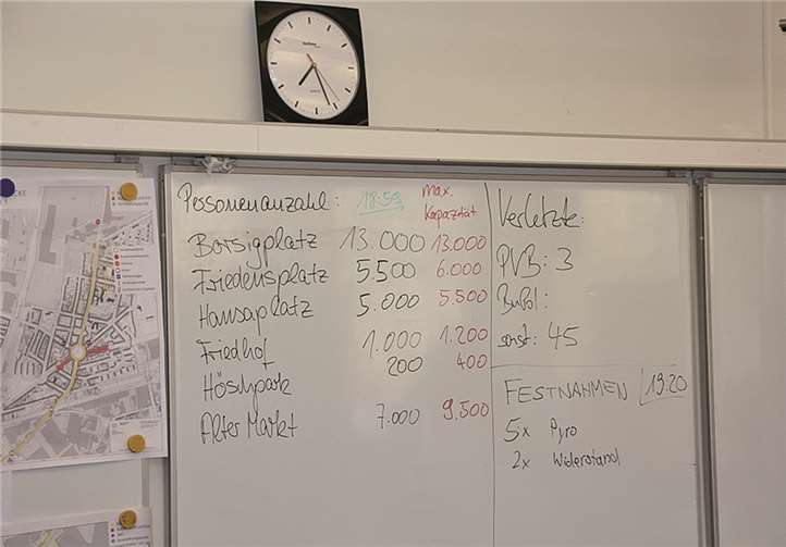 Laufend änderte sich die fiktive Lage in der Dortmunder Innenstadt - und darauf mussten die Teilnehmer jeweils reagieren.