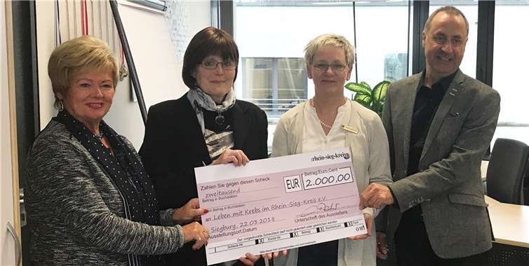 Leben mit Krebs im Rhein-Sieg-Kreis e. V. - Frau Schürheck, Frau Fischer, Frau Peiter, Herr Sterzenbach (v. l. n. r.).