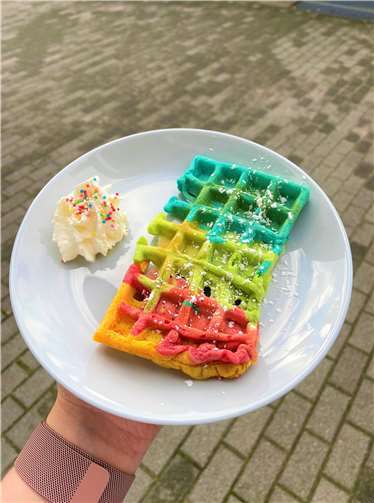 Leckere bunte Waffeln.Fotos: privat