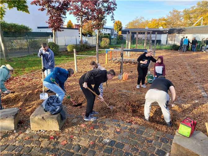 Lehrer, Eltern und Kinder – alle packen mit an. Quelle: Gemeinschaftsgrundschule Meckenheim-Merl