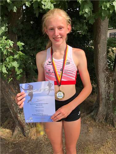 Lena Eichhorn war in Frankfurt das Maß der Dinge in der Altersklasse W14 über 800 Meter.  Foto: LG Rhein-Wied