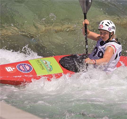 Lena Marie Buhler auf der anspruchsvollen Strecke in Markkleeberg. privat