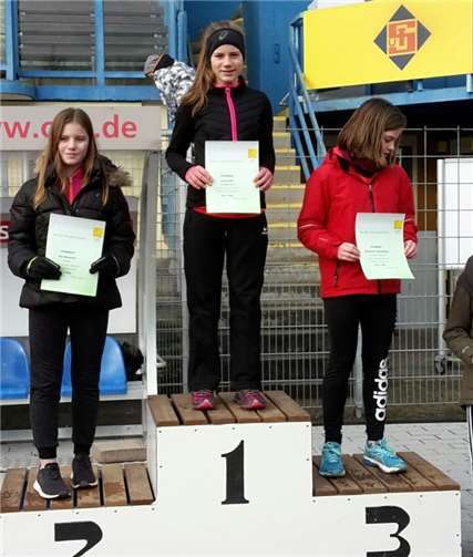 Lena Rotta auf dem Siegerpodest. privat