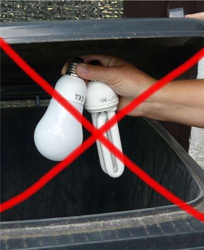 Leuchtstoffröhren, Energiesparlampen und LEDs dürfen nicht in die Mülltonne. Kreisverwaltung