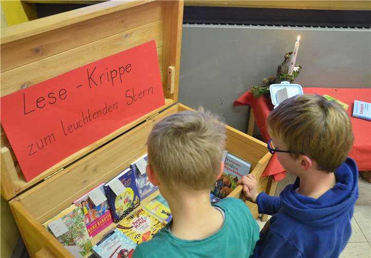 Levin und Timo aus der 2b der KGS Merzbach sondieren das Angebot. Foto: privat