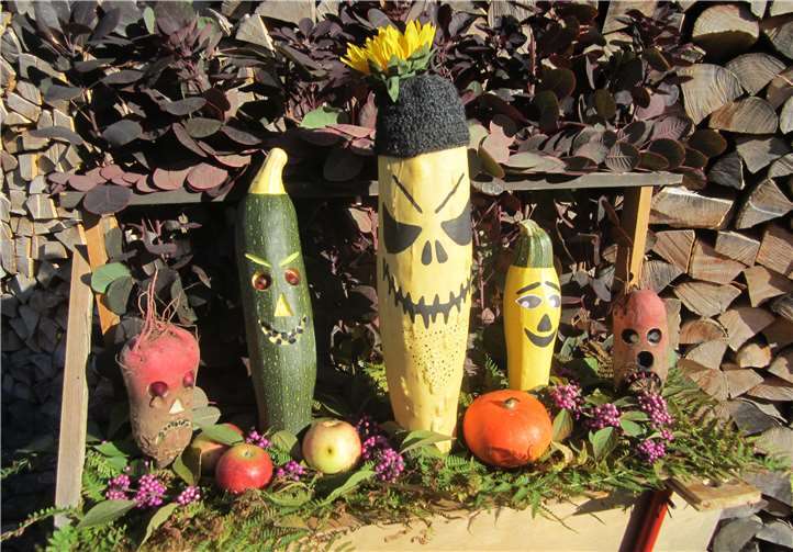 Liebevoll und kreativ wurde das geerntete Gemüse gestaltet.