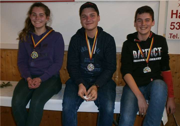 Lina Friedrichs, Jonathan Greten und Lars Löhr holten drei Kreismeistertitel für den BSC Adenau.Foto: privat