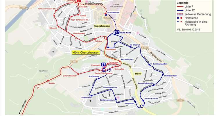 Linie 7/17 Höhr-Grenzhausen.Verbandsgemeindeverwaltung Höhr-Grenzhausen