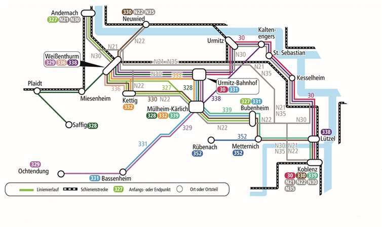 Linienbündel „Linke Rheinseite“.Foto: Kreisverwaltung Mayen-Koblenz