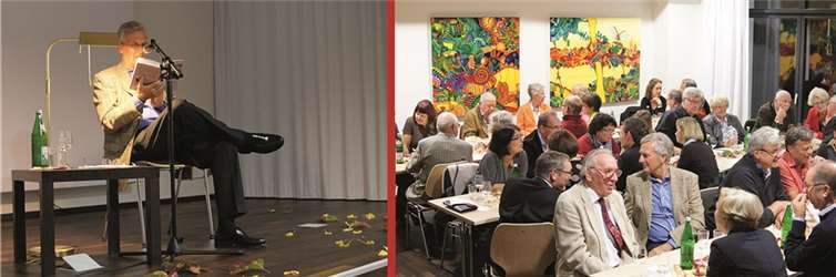 Links: Autor Klaus Sulzbacher - rechts: Vortragssaal der Stommel Stiftung.privat