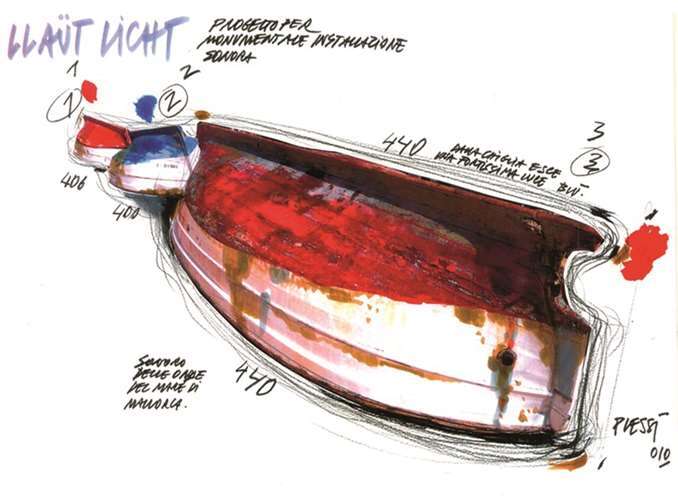 Llaüt Light Project, Serie von insgesamt 48 Blättern, Mischtechnik auf Papier.