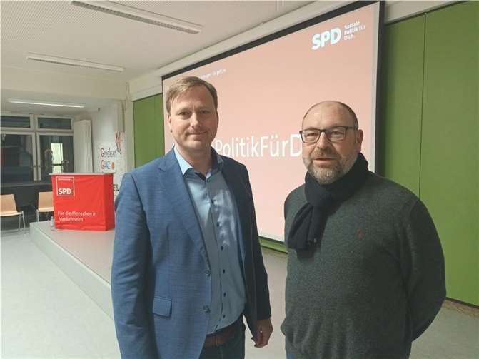 Lnks: Stefan Pohl; rechts: Dirk eiden. Foto: Tobias Hübel/SPD Meckenheim