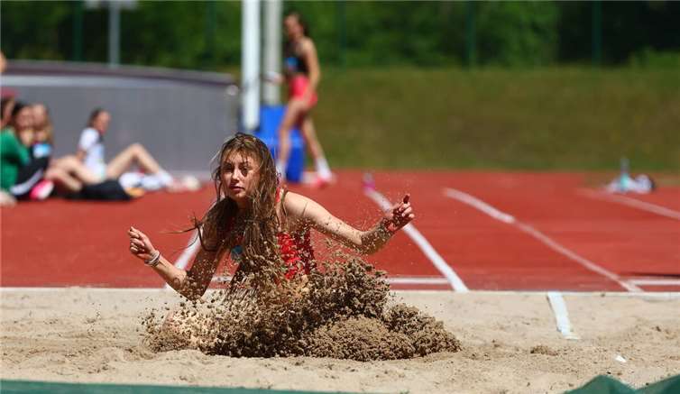Lotta Meuter gewann den U18-Weitsprung mit 5,40 Metern.Foto: René Weiss