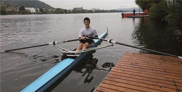 Lukas nach dem Sieg im Einer. privat