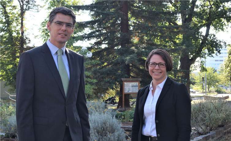 Machen sich stark fürs GK-Mittelrhein und seine rund 4000 Mitarbeiter: Melanie Zöller und Karl-Ferdinand von Fürstenberg. Foto: privat