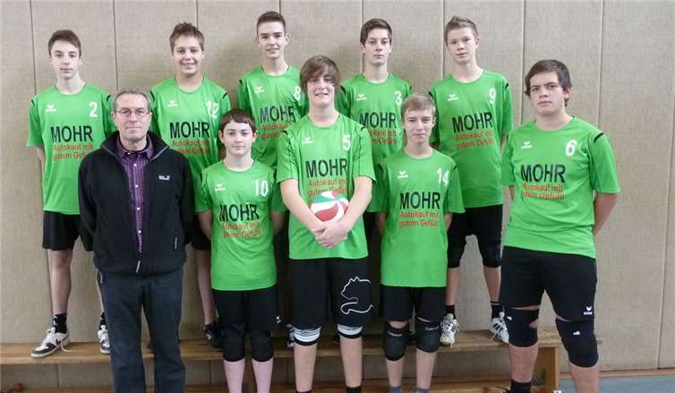 Männer des VCN77 II mit Trainer Wolfgang Becker 