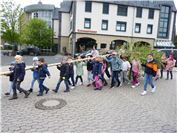 Maibaumaufstellen auf dem Marktplatz in Mendig