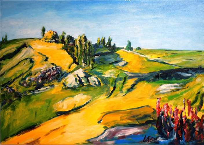 „Malerische Notizen“ stellt der Maler, Zeichner, Skulpteur und Schriftsteller Stefan Lage im Herrenhaus der Burg Altendorf, Burgstraße 5 in 53340 Meckenheim-Altendorf, aus. Foto: S. Lage