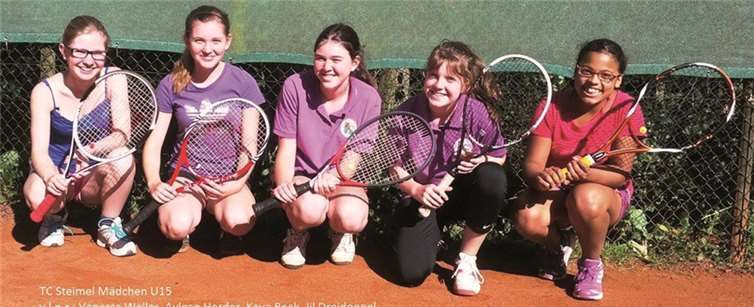 Mannschaft Mädchen U15 v.l.n.r.: Vanessa Weller, Ayleen Herder, Kaya Beck, Jil Dreidoppel, Michel-Dayana Eich TC Steimel