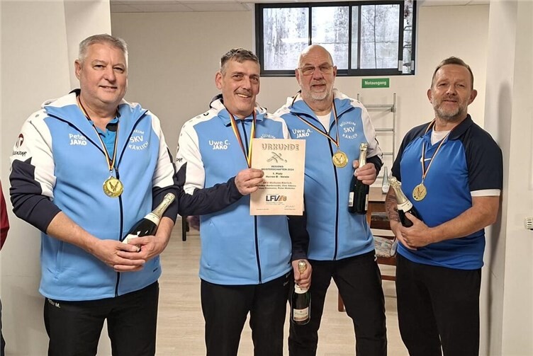 Mannschaft des SKV Mülheim-Kärlich: v.l. P. Mülhöfer, U. Cremanns, U. Adams, V. Dombrowski.