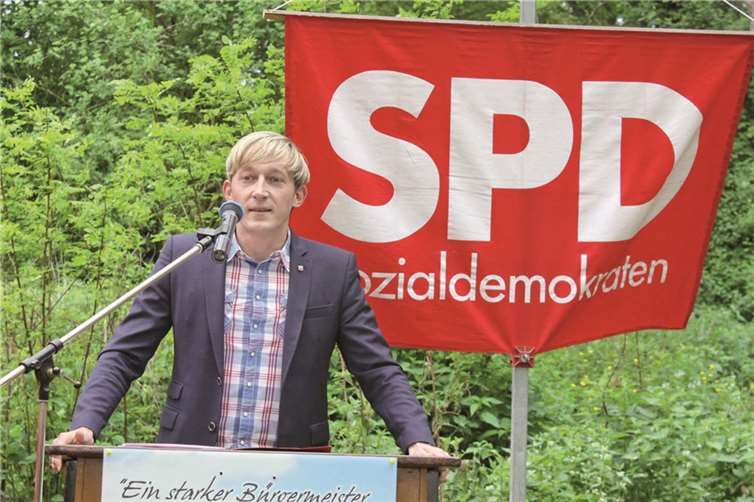 Marc Ruland bei seiner 1. Mai-Ansprache. privat