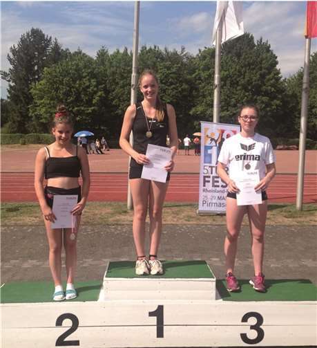 Marie Kröter (links), Vize-Rheinland-Pfalz-Meisterin im deutschen Mehrkampf.privat