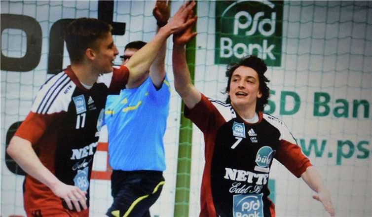 Martin Langen (l.) und Alexander Backes (r.) können in der kommenden Saison wieder gemeinsam jubeln.TV 05 Mülheim