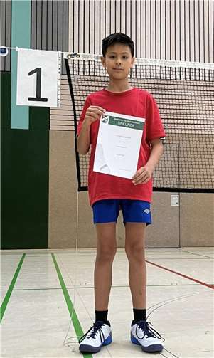 Martin Palm freut sich über seine erste Urkunde.Foto: privat