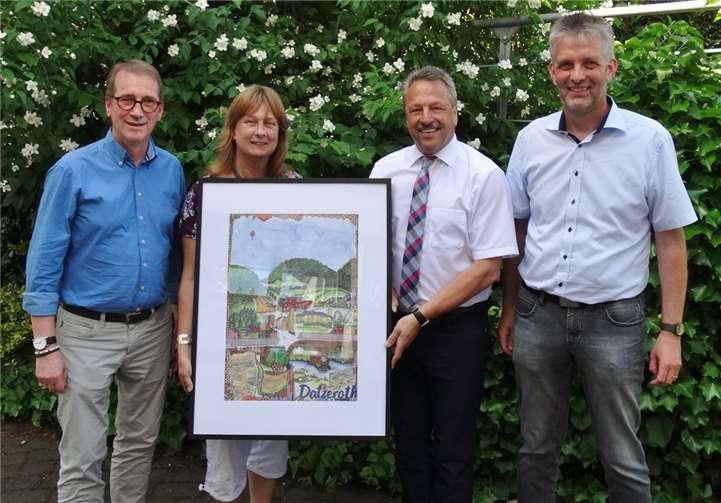 Martin Schmitz schenkt der Verbandsgemeinde ein Bild von Datzeroth.privat