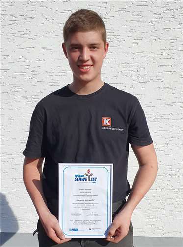 Marvin Sonntag freute sich sehr über die tolle Auszeichnung. Foto: privat