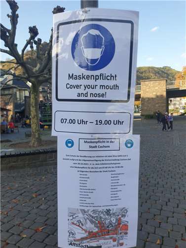Maskenpflicht in der Cochemer Innenstadt. Foto: TE