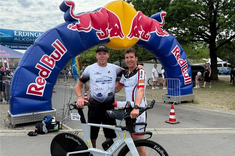 Matthias Welther und Timo Bertram beim neunseenMAN Triathlon bei Leipzip.