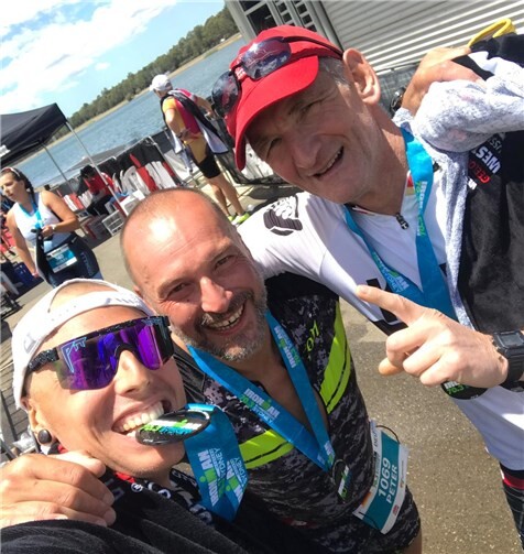 Max, Pit und Rainer beim Sydney 70.3 Triathlon. Foto: privat
