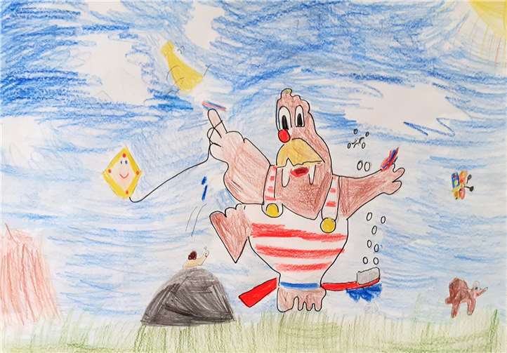 Max Schrubbel das Maskottchen der Arbeitsgemeinschaft Jugendzahnpflege. Foto: LAGZ RLP e.V.