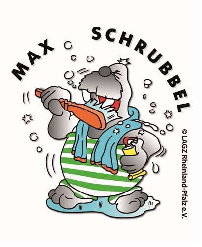 Max Schrubbel, das Maskottchen der LAGZ Rheinland-Pfalz e.V.