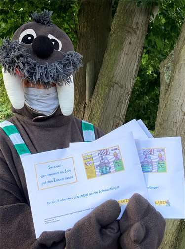 Max Schrubbel hat den Erstklässlern Post vorbereitet. Foto: privat