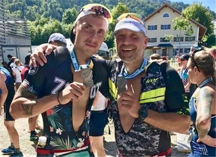 Max und Pit Stubbe nahmen als Vater-Sohn-Gespann beim 37. Allgäu Triathlon teil und hatten eine Menge Spaß. Fotos: privat