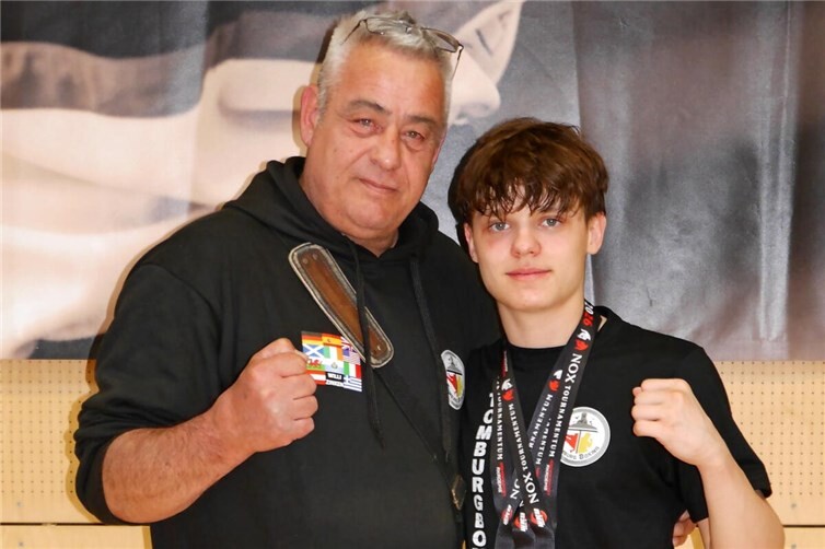 Maxim Stieben (rechts) mit Coach