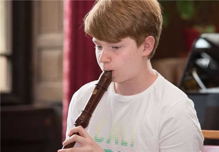 Maximilian Pogacar überzeugte auf der Blockflöte. Foto: privat