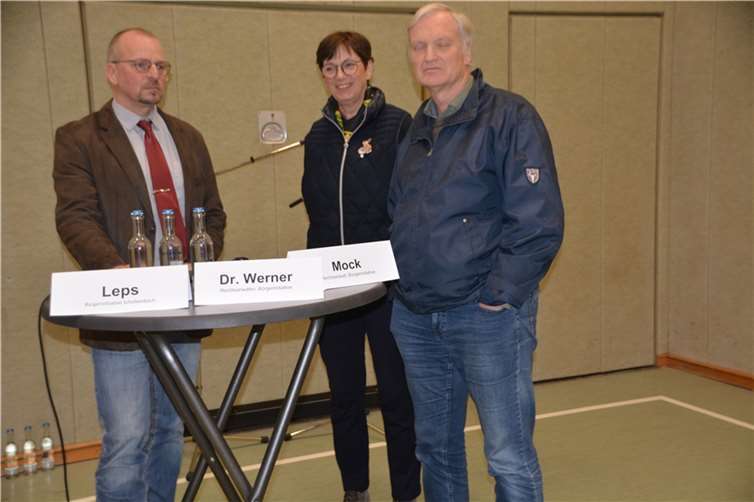 Mayk Leps von der BI Schalkenbach, , Dr. Gitta-Greif-Werner und Thomas Mock (von links nach rechts).Foto:BE