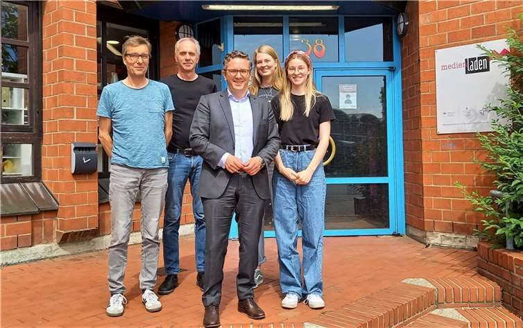 MdB Thorsten Rudolph sprach mit Lukas Nübling, Christof Nießen sowie den beiden FSJlerinnen Emilia Berg und Jule Haker über den Freiwilligendienst.  Foto: Wahlkreisbüro Thorsten Rudolph/Martin Schlüter