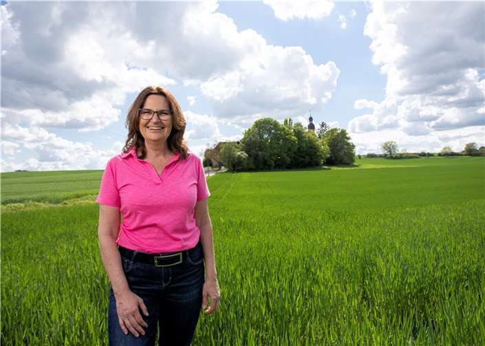 Mechthild Heil MdB (CDU) vor Ort in Fraukirch bei Thür.  Foto: privat