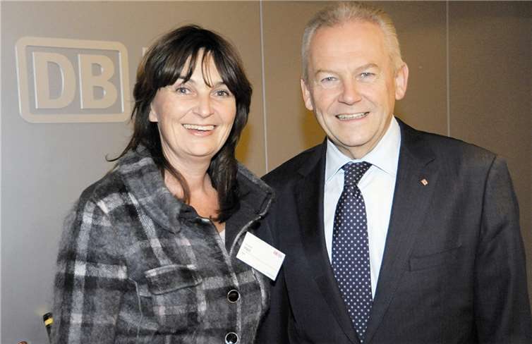 Mechthild Heil mit Bahnchef Rüdiger Grube. privat