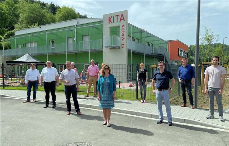 Mechthild Heil überzeugte sich vor Ort von der neuen Kita in Adenau. Foto: privat