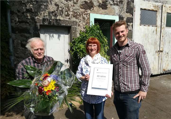Mechthild Lenk wurde für 40-jährige Betriebszugehörigkeit geehrt.Schmidgen