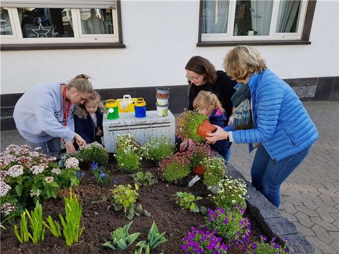 Mehrere Blumenkübel in Mendig wurden mit unterschiedlichen Pflanzen bestückt.