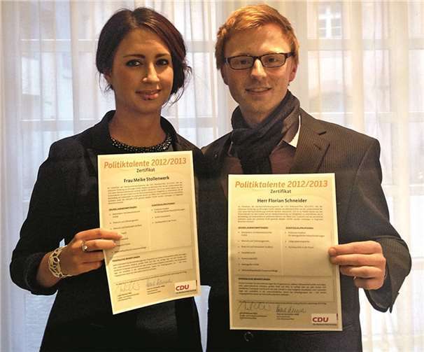 Meike Stollenwerk und Florian Schneider erhielten in Mainz ihre Zertifikate. privat