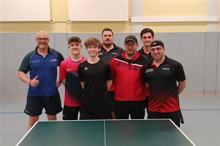 Meister der 3. Kreisklasse wurde TTC Karla VII (v. l.) Martin Kallweitt, Jakob Kretzer, Lukas Powelz, Benedikt Fabritius, Markus Powelz, Tobias Braun und Benjamin Ullrich.