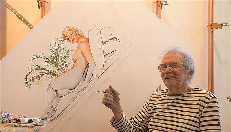 Mel Ramos in seinem Studio in San Franciso... © Dirk Geuer, Düsseldorf